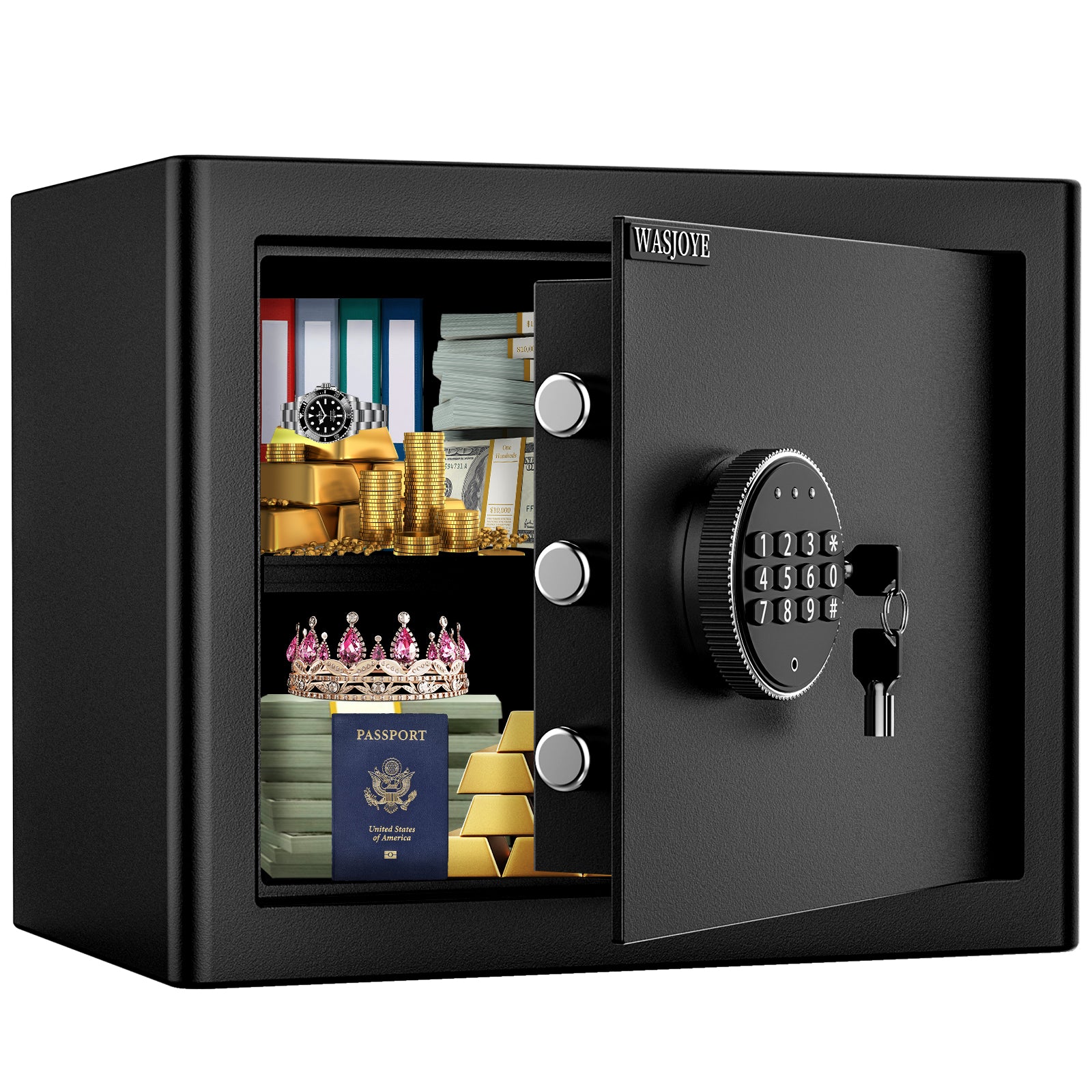 WASJOYE Safe Box with Electronic Digital Keypad, EO Series